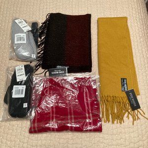 NWT Scarf & Mitten Bundle (INC & Steve Madden Macy's shelf pulls) Lot of 5 items